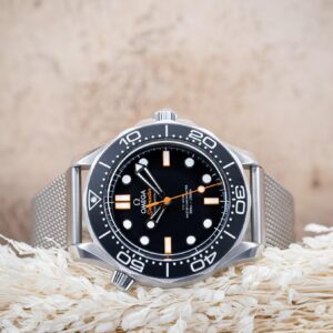 Omega Seamaster Diver 300M Black Dial Orange Hands Mesh Bracelet 42mm – 210.30.42.20.01.018